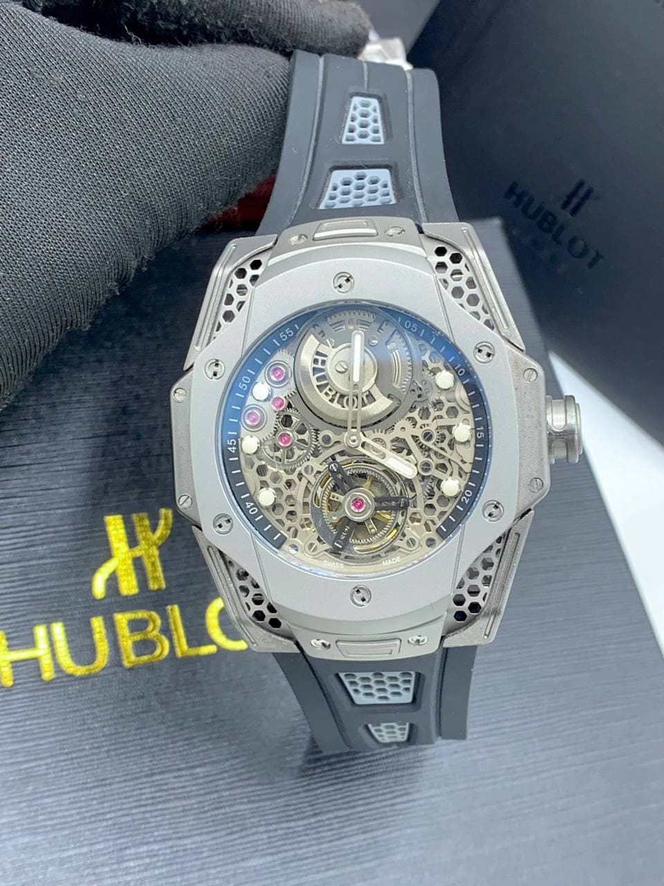 Black & Orange Strap High Quality Luxury Hublot