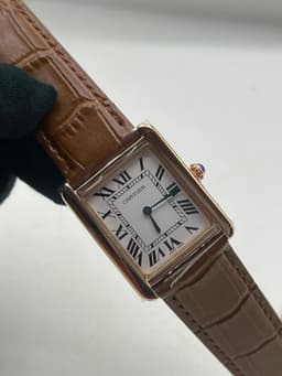 Executive Designer-Inspired Rectangular Tank Leather Watch