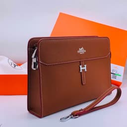 Executive Leather Wristlet Clutch Bag