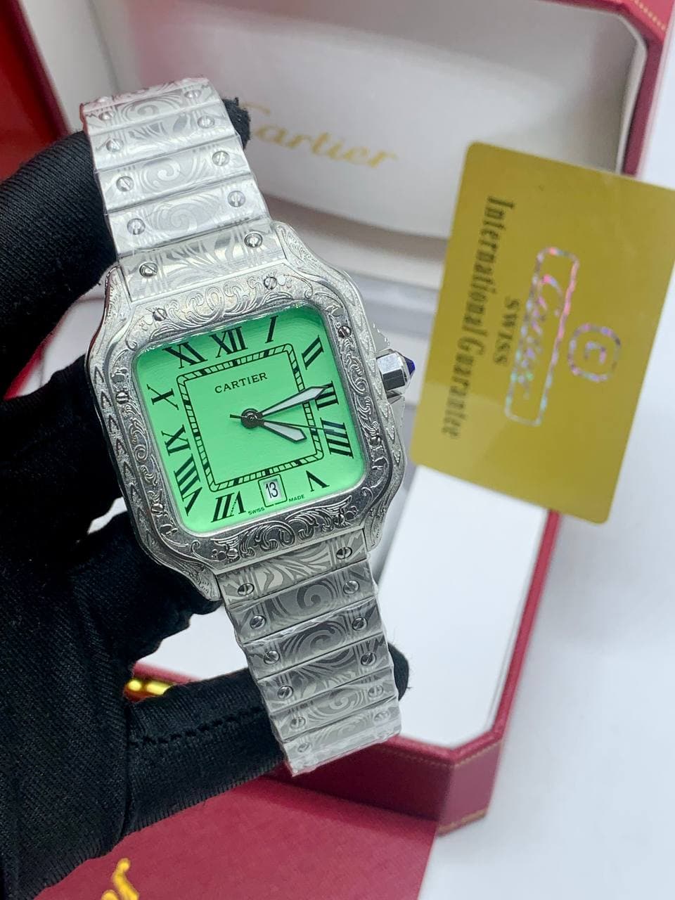 High Quality Luxury Cartier || Tattoo Body & Green Dial