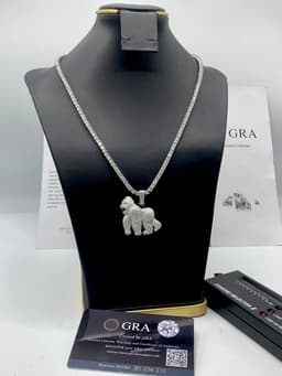 VVS Moissanite Diamond Gorilla π¦ Pendant with Tennis Neck Chain π