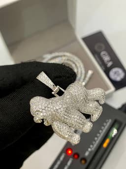VVS Moissanite Diamond Gorilla π¦ Pendant with Tennis Neck Chain π