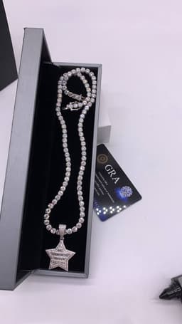 VVS Moissanite Diamond Tennis Neckchain and Star Pendant